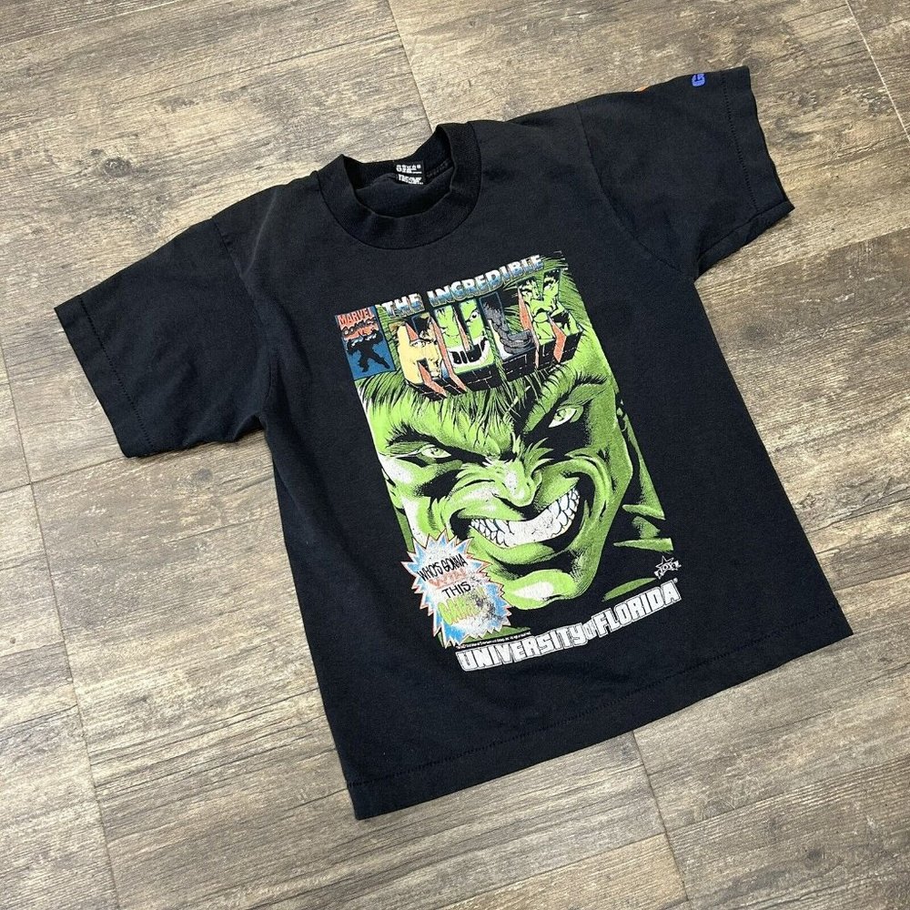 Vintage Incredible Hulk Marvel Florida Gators 1993 Single Stitch YOUTH Siz 14-16